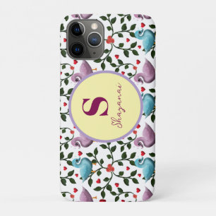 Custom and personalised birds pattern  iPhone 11 pro case