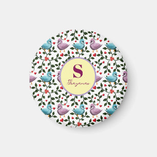 Custom and personalised birds pattern  magnet