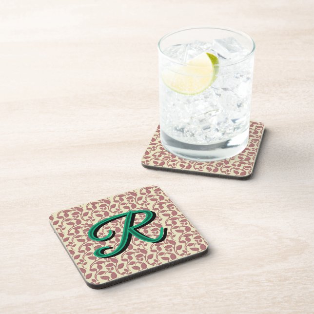 Custom and personalised botanical pattern  coaster (Right Side)
