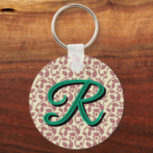 Custom and personalised botanical pattern  key ring