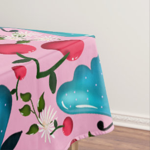 Custom and personalised butterfly floral birthday tablecloth