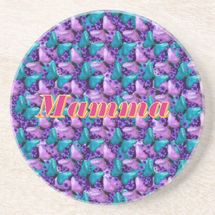 Custom and personalised butterfly floral gift coaster