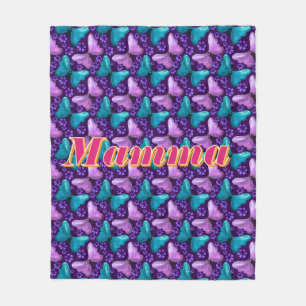 Custom and personalised butterfly floral gift fleece blanket