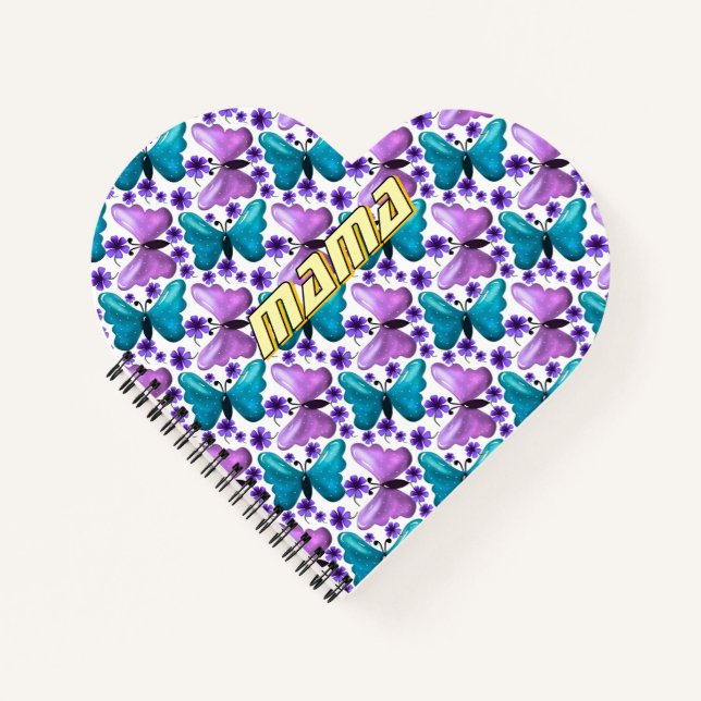 Custom and personalised butterfly floral  notebook (Front)