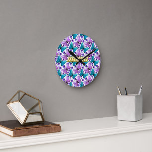Custom and personalised butterfly floral round clock
