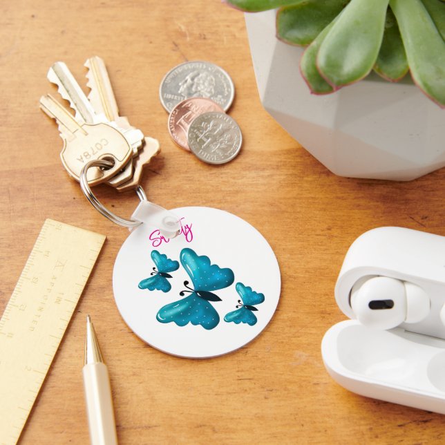 Custom and personalised butterfly  key ring (Desk)