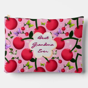 Custom and personalised cherry butterfly gift accessory pouch