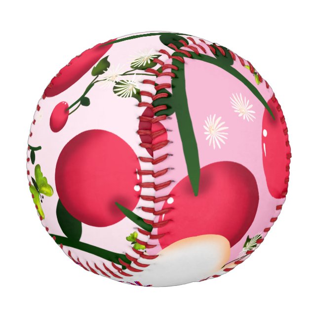 Custom and personalised cherry butterfly gift  baseball (Angled)