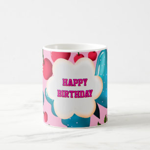 Custom and personalised cherry butterfly gift coffee mug