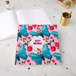 Custom and personalised cherry butterfly gift   guest book