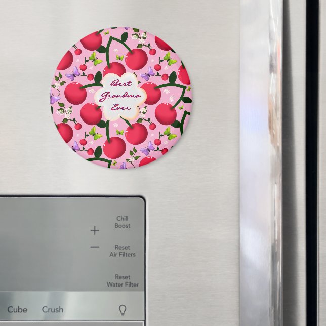 Custom and personalised cherry butterfly gift  magnet (In Situ (Fridge))