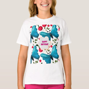 Custom and personalised cherry butterfly gift T-Shirt