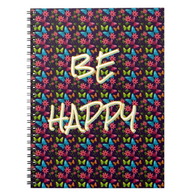 Custom and personalised Colourful Butterfly  Notebook (Front)