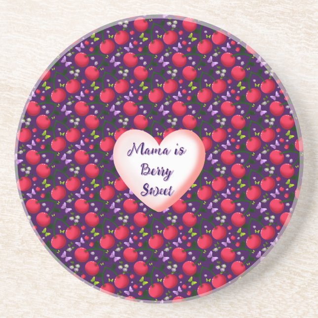 Custom and personalised Cute Cherry Butterfly  Coaster (Front)