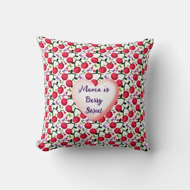 Custom and personalised Cute Cherry Butterfly  Cushion (Front)