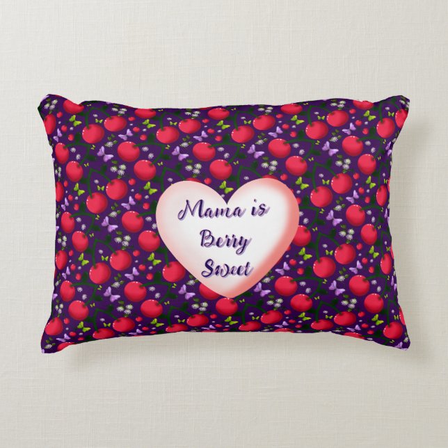 Custom and personalised Cute Cherry Butterfly  Decorative Cushion (Front)