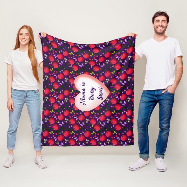 Custom and personalised Cute Cherry Butterfly  Fleece Blanket (In Situ)