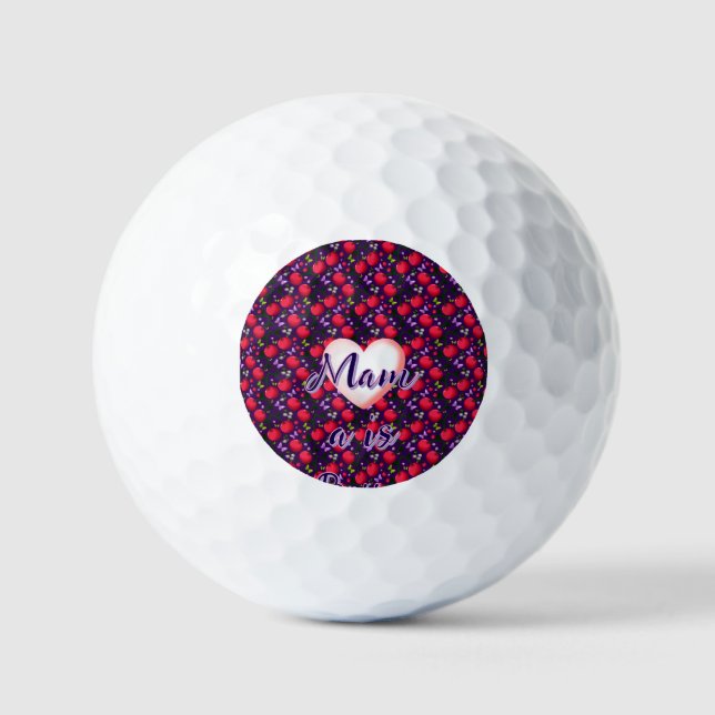 Custom and personalised Cute Cherry Butterfly  Golf Balls (Front)