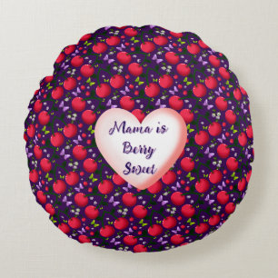 Custom and personalised Cute Cherry Butterfly Round Cushion