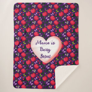 Custom and personalised Cute Cherry Butterfly  Sherpa Blanket