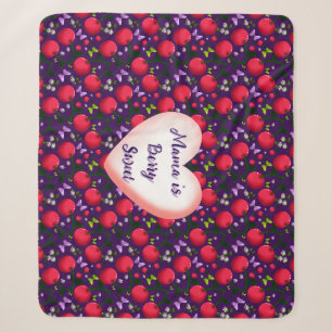 Custom and personalised Cute Cherry Butterfly Sherpa Blanket