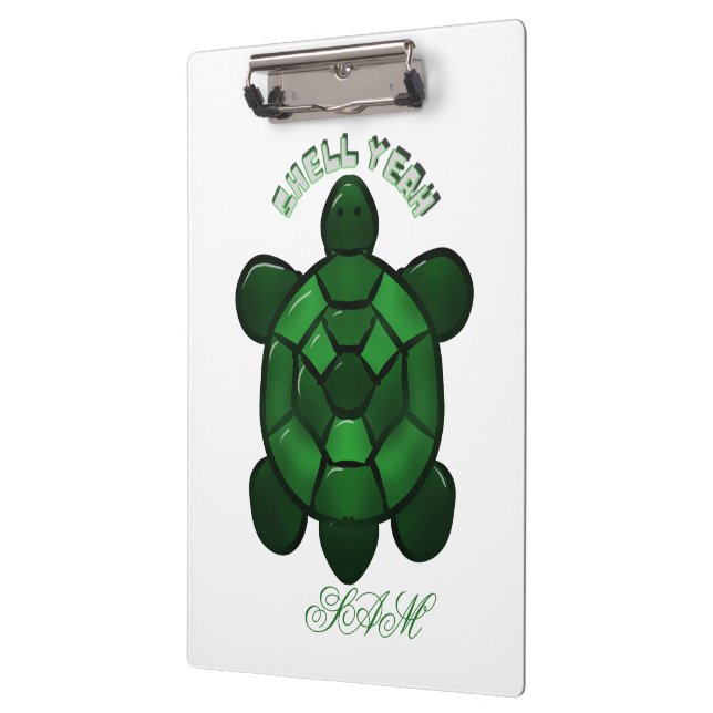 Custom and personalised Cute Turtle  Clipboard (Left)