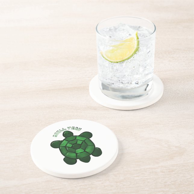 Custom and personalised Cute Turtle  Coaster (Side)