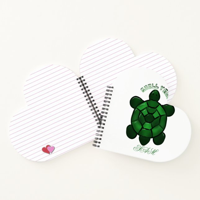 Custom and personalised Cute Turtle  Notebook (Inside)