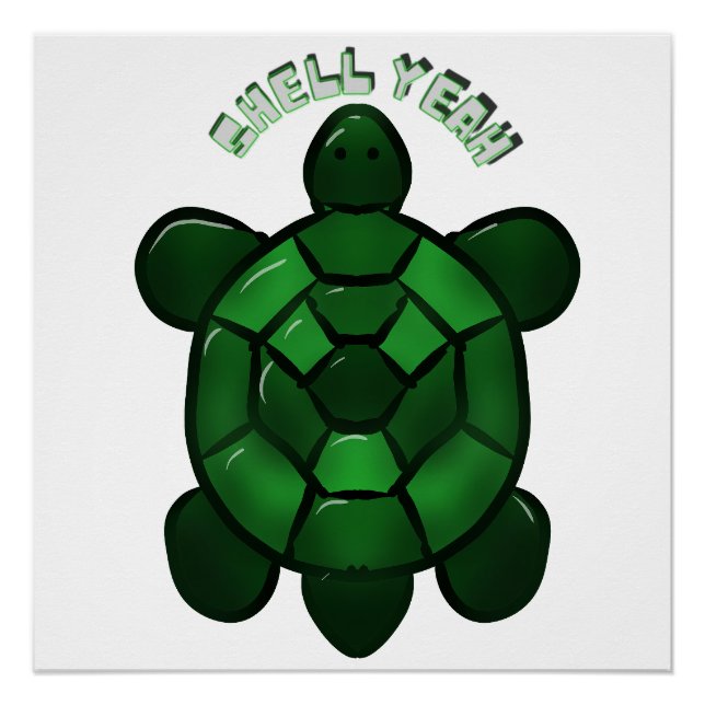 Custom and personalised Cute Turtle  Poster (Front)