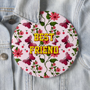 Custom and personalised floral Butterfly pattern 6 Cm Round Badge