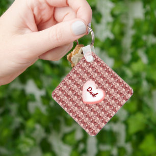 Custom and personalised floral gift for Father Key Ring