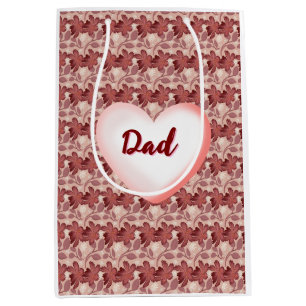 Custom and personalised floral gift for Father  Medium Gift Bag