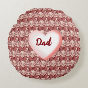 Custom and personalised floral gift for Father  Round Cushion