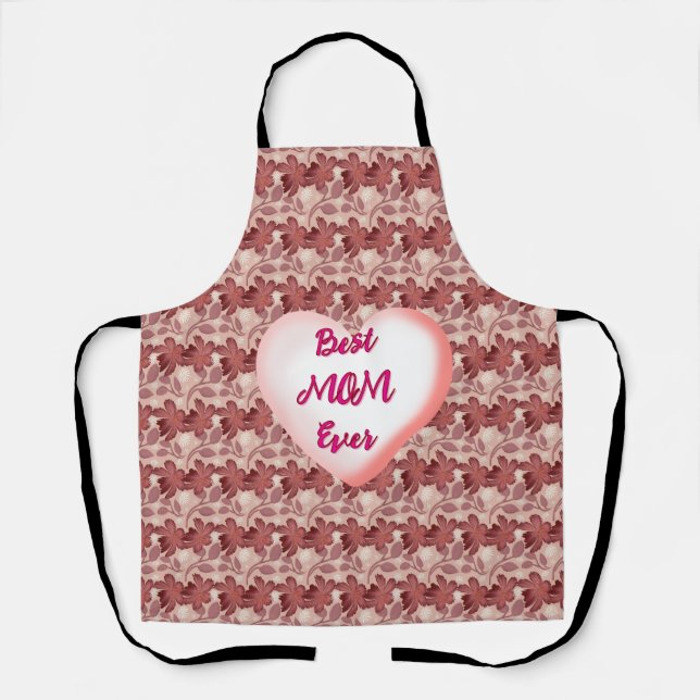 Custom and personalised floral gift for Mum Apron (Front)