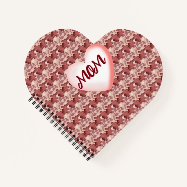 Custom and personalised floral gift for Mum Notebook (Front)