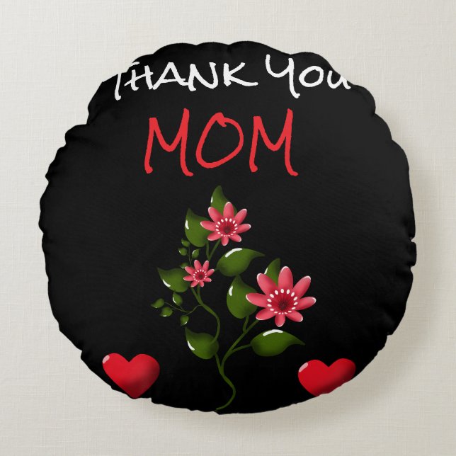 Custom and personalised floral gift  round cushion (Front)