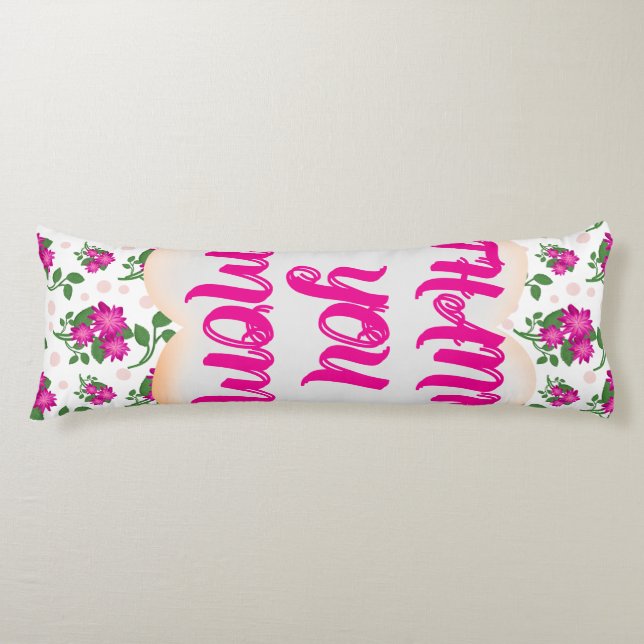 Custom and personalised floral pattern  body cushion (Front)