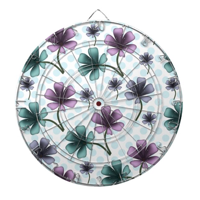 Custom and personalised floral pattern  dartboard (Front)