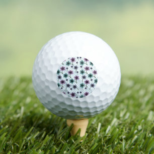 Custom and personalised floral pattern golf balls
