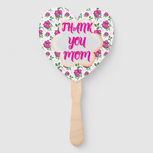 Custom and personalised floral pattern  hand fan (Front)