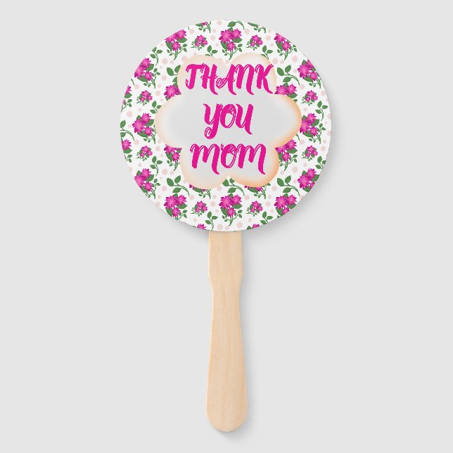 Custom and personalised floral pattern  hand fan (Front)