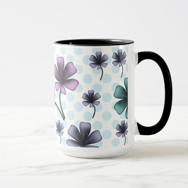 Custom and personalised floral pattern  mug (Right)
