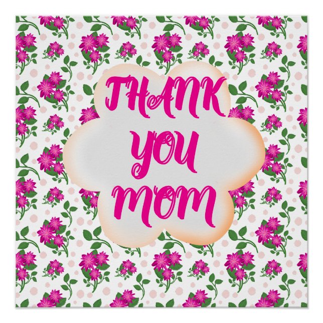 Custom and personalised floral pattern  poster (Front)