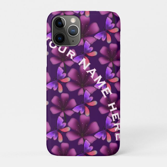Custom and personalised floral Spiral Notebook Case-Mate iPhone Case (Back)