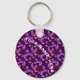 Custom and personalised floral Spiral Notebook Key Ring