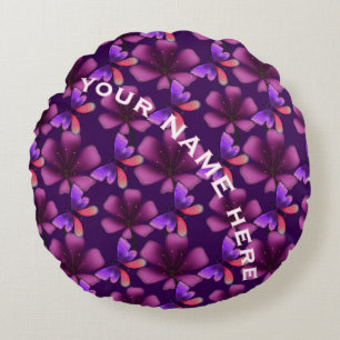 Custom and personalised floral Spiral Notebook Round Cushion