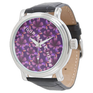 Custom and personalised floral Spiral Notebook Watch