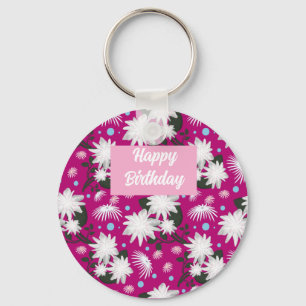 Custom and personalised Happy Birthday greetings Key Ring