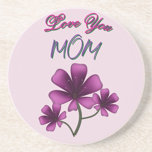 Custom and personalised mother's day floral gift  coaster (Front)
