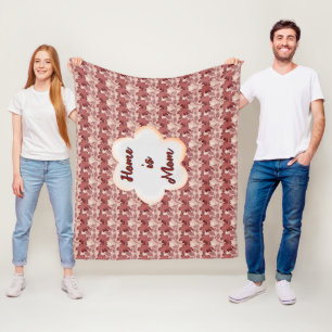 Custom and personalised mother's day floral gift fleece blanket